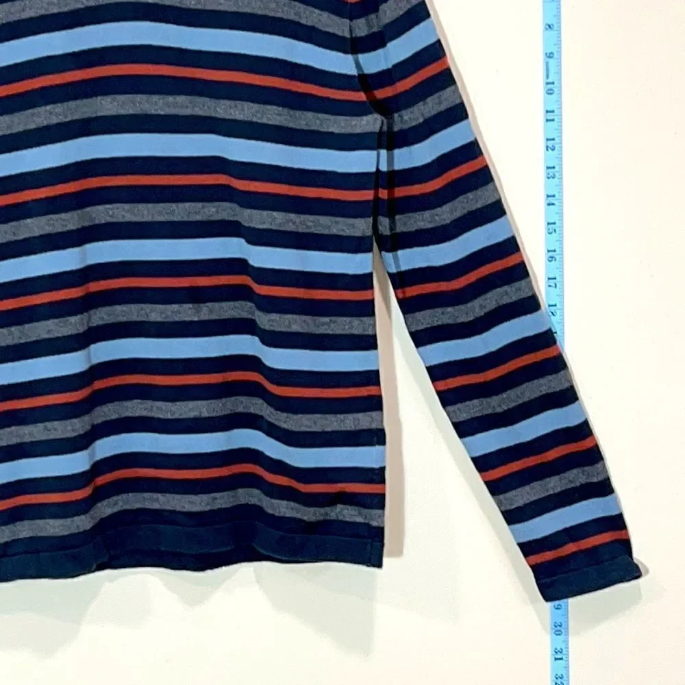 Banana Republic Striped Long Sleeve V-Neck Shirt. Size Medium.